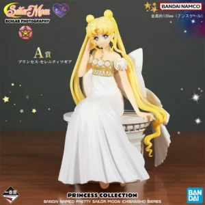 In Stock Genuine Bandai Namco Pretty Sailor Moon Ichibansho Sieres Princess Collection Chinetti Anime Figurine Surprise Gift Toy