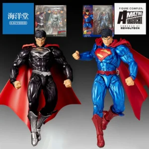 KAIYODO Genuine Amazing Yamaguchi Anime Figure Black&Superman Action Figure Toys for Boys Kids Gift Collectible Model Ornaments