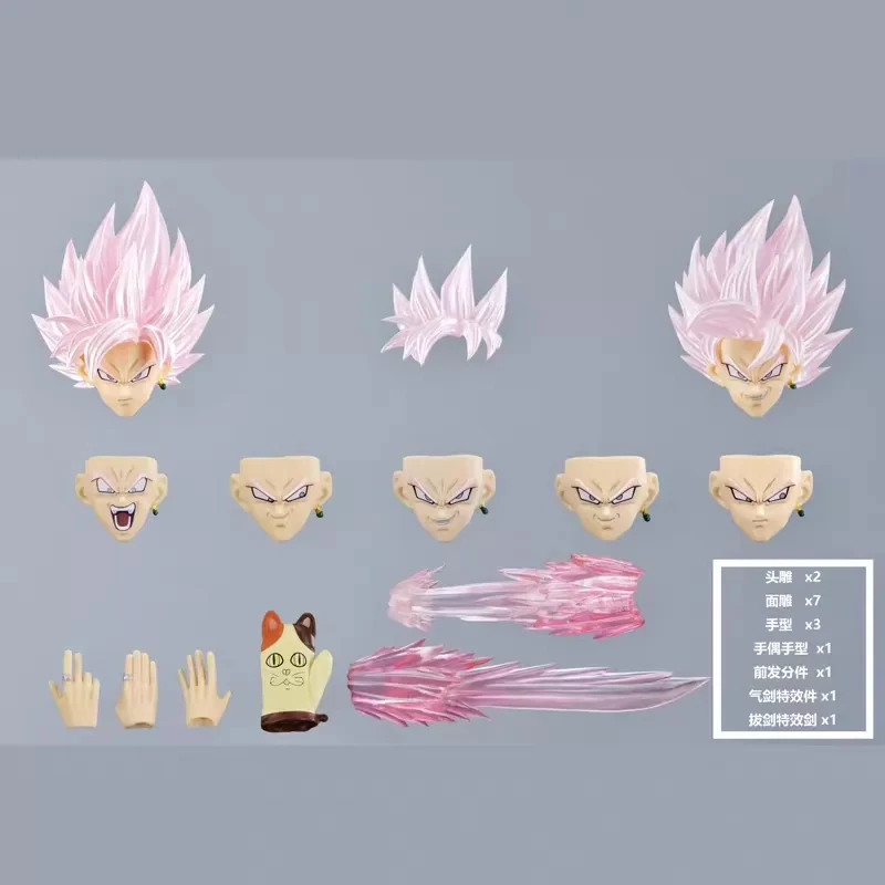 In Stock DL Custom Dragon Ball Super Saiyan Rose Son Goku Black Zamasu Head Accessories Anime Action Figure Toys Gifts