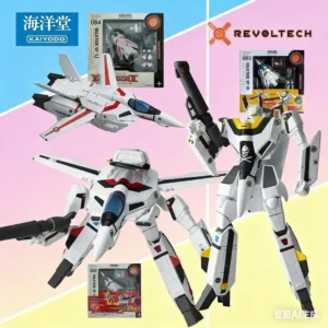 Kaiyodo Original Revoltech Macross Plus Series VF-1S Valkyrie 3-Form Transformation Anime Action Figure Collectible Model Toys