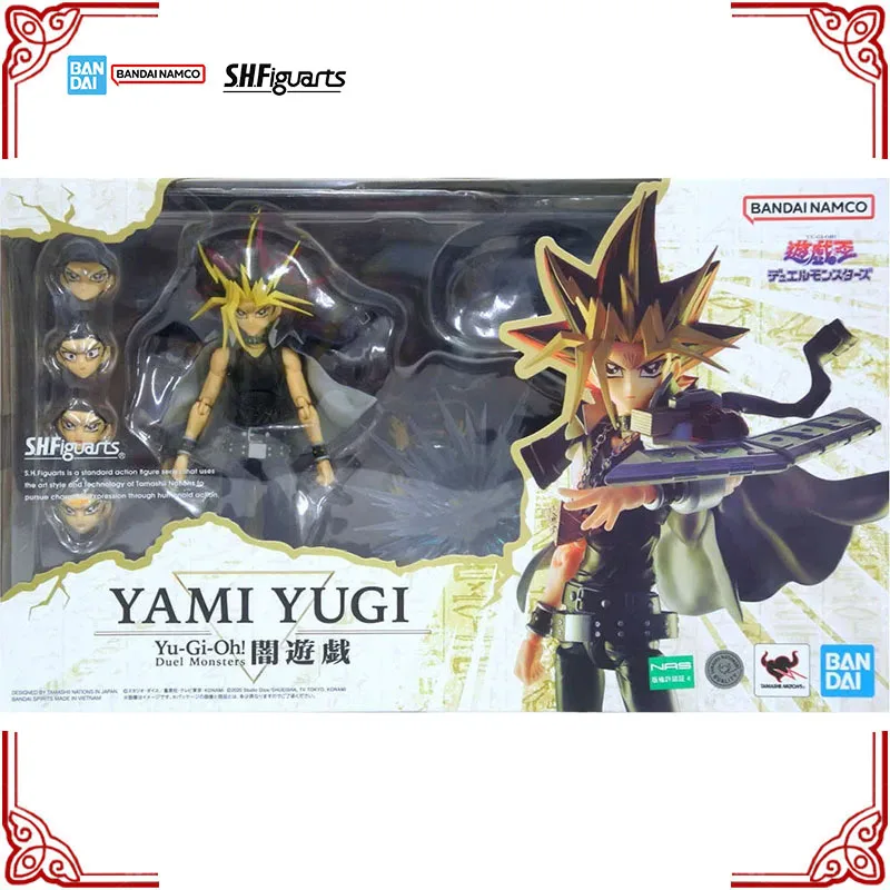 In Stock Genuine Bandai Yu Gi Oh  Duel Monsters Model Kit SHF Yami Yugi Anime Action Figure Collection Finished Model Toys Gifts