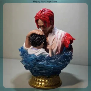 13cm One Piece Shanks Put Straw Hat On Luffy Head Anime Bust Figure Model Statue Collection Desktop Decoration Ornament Toy Gift