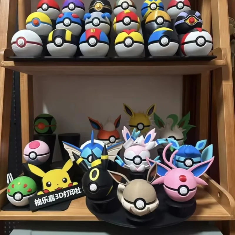 3D Printed Poké Ball Pokemon Form Sphere Figures Model Statue Desktop Ornament Model Trendy Toy Surprise Gift Collectible