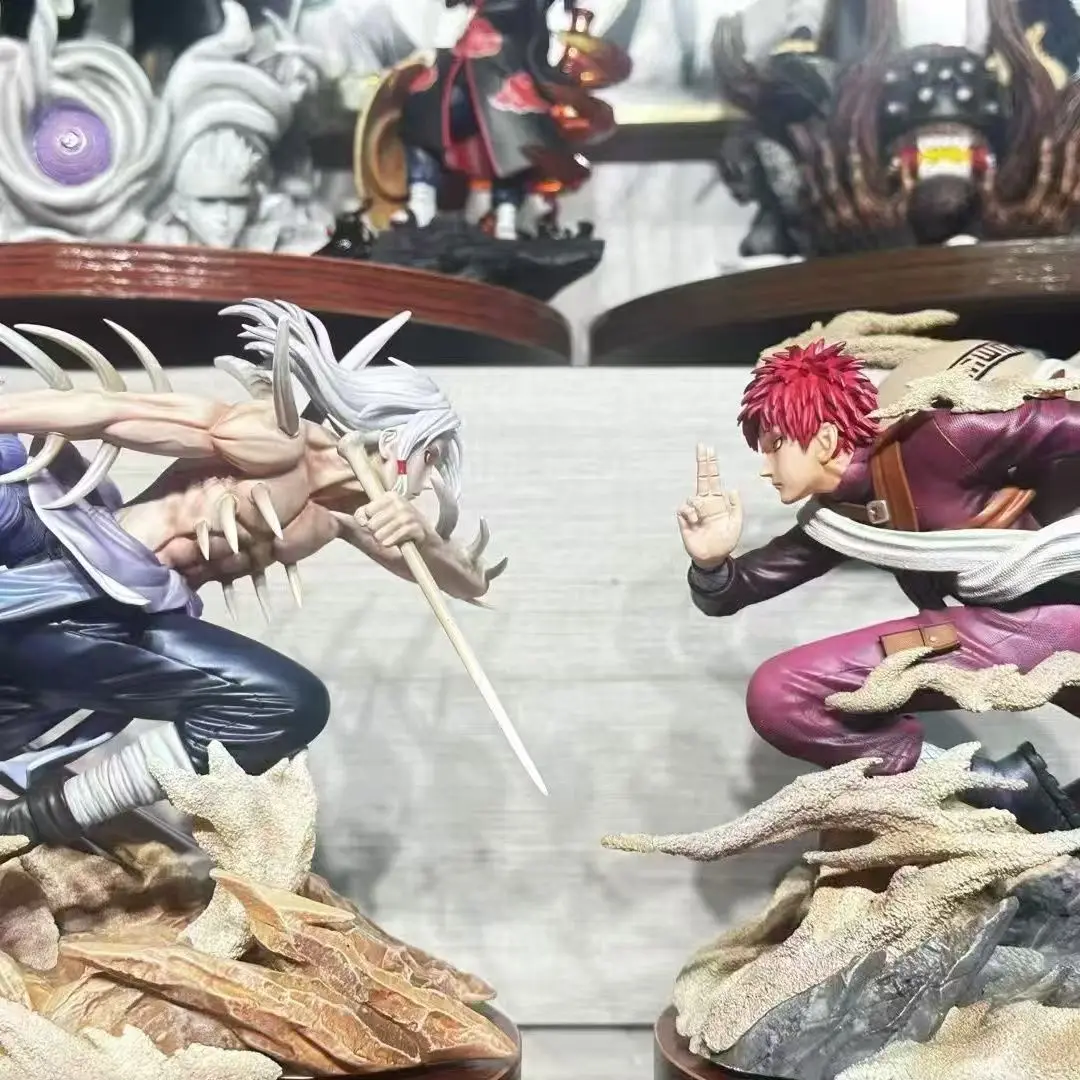 18cm Naruto Anime Figure Battle Version Kimimaro Gaara GK Model Action Figure Statue Desktop Ornament Collection Doll Toys Gifts