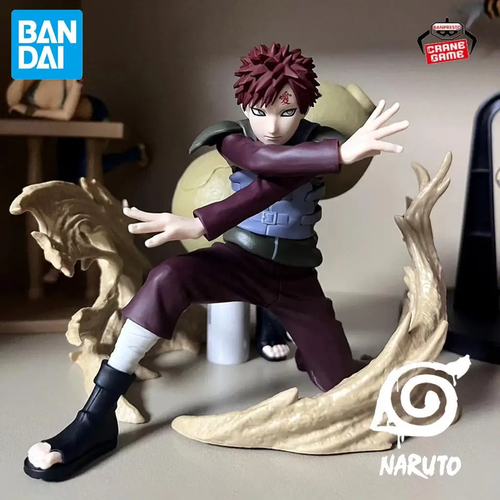 Bandai Original Naruto  Gaara Figures Anime Models Action Dolls Desktop Cartoon Toys In Stock Pvc Decor Ornaments Festival Gifts
