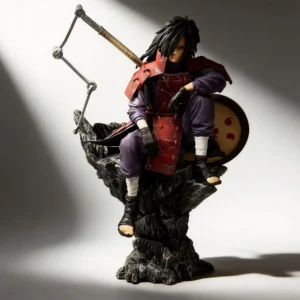 Naruto Madara Uchiha Figure Sitting Posture 28cm Anime Decoration Desktop Ornament Gift for Fans Collection