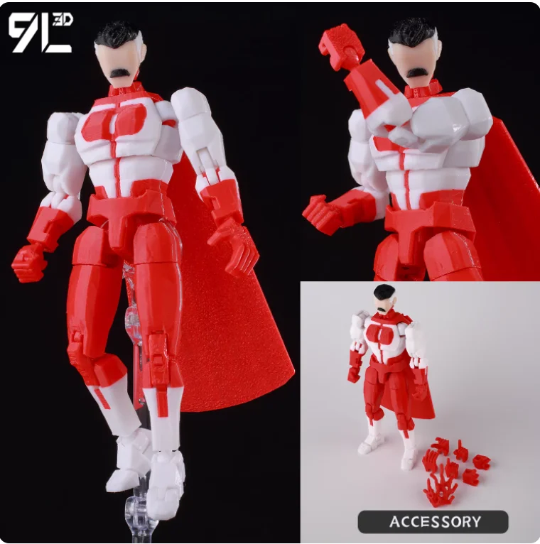 9L3D Printed Invincible Anime Action Figures Lucky 13 Dummy 13 Multi-Jointed Superheroes Model Toy Collectible Ornaments Gift - Image 13