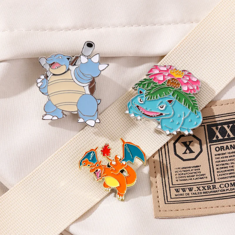 Pokemon Brooch Charizard XY Pikachu Blastoise Venusaur Eevee Badges Cartoon Badge DIY Making Kid Pins Brooch Cute Figures Gift