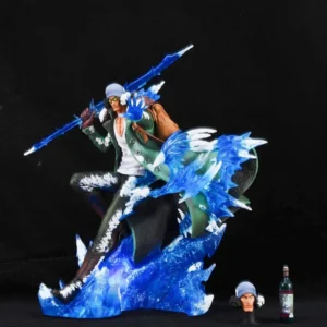 One Piece LX Aokiji 30cm Kuzan Action Figure Double-Head Statue With Replaceable Arms Base-Lit Anime Model Toy Ornament Boy Gift