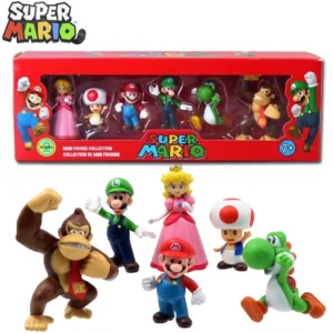 2026 HOTSALE 6pcs Super Mario Bros PVC Action Figure Toys Dolls Model Set Luigi Yoshi Donkey Kong Mushroom For Birthday Gifts