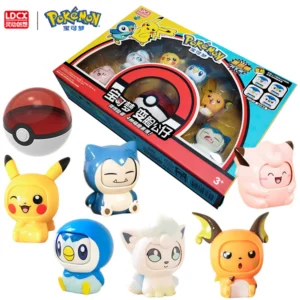 New Original LDCX Pokemon Face Changing Action Figures Cute Collectible Model Car Home Decor Kids Toys Holiday Gifts for Boys
