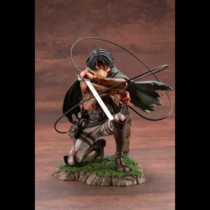 Kotobukiya Attack On Titan Levi Ackerman Anime Figure Battle Damaged Bloody Battle Kneeling Pose Collectible Statue Anime Model