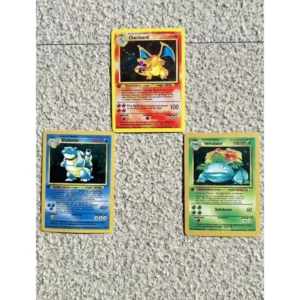 DIY 1996 HP PV PTCG Pokemon 1st 3PCS/Set Charizard Blastoise Flash Cards Anime Peripheral Game Collection Card Holiday Gift