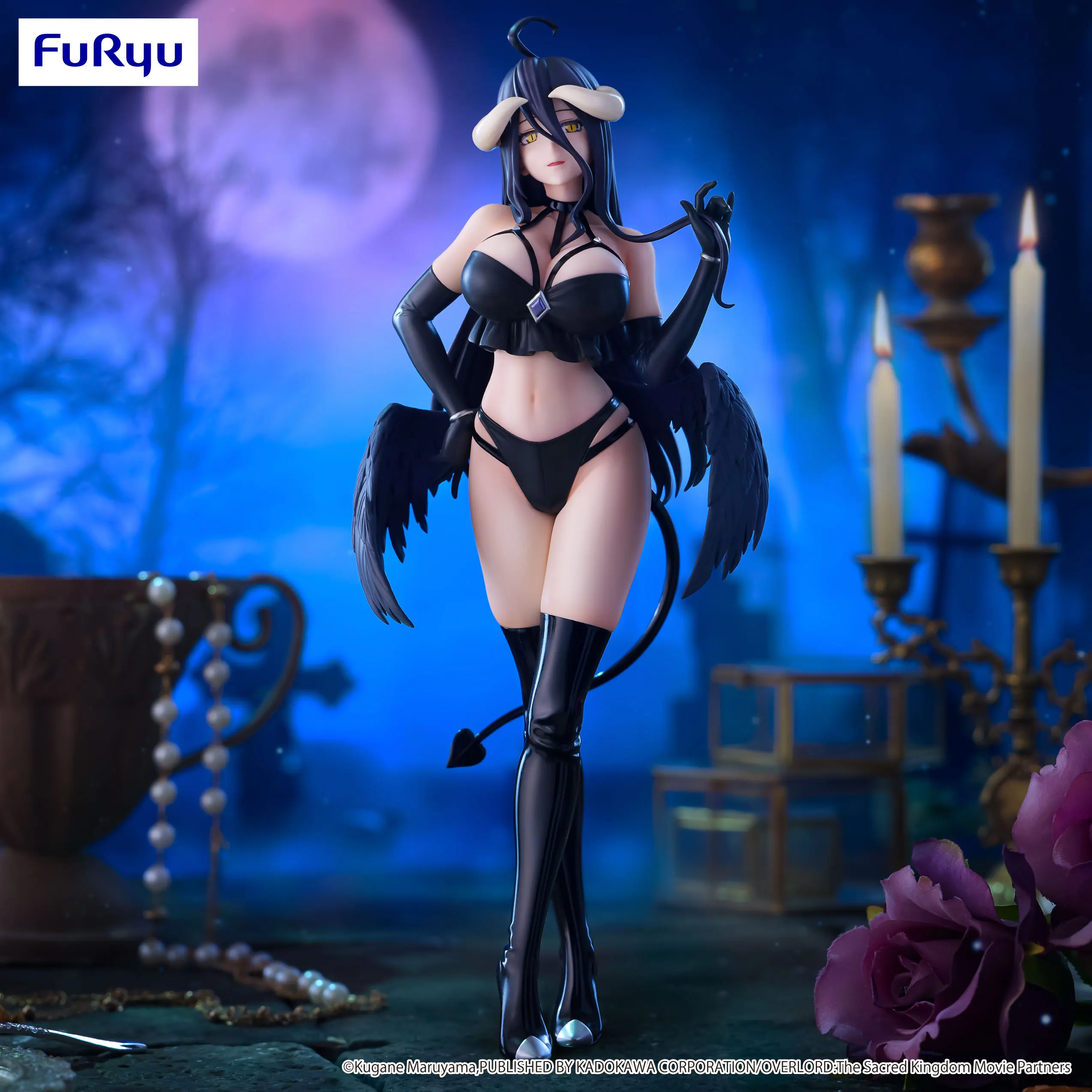 In Stock FuRyu BiCute Dark Overlord Albedo Little Devil Desktop Cute Doll Anime Action Figure Toy Gift Model Collection