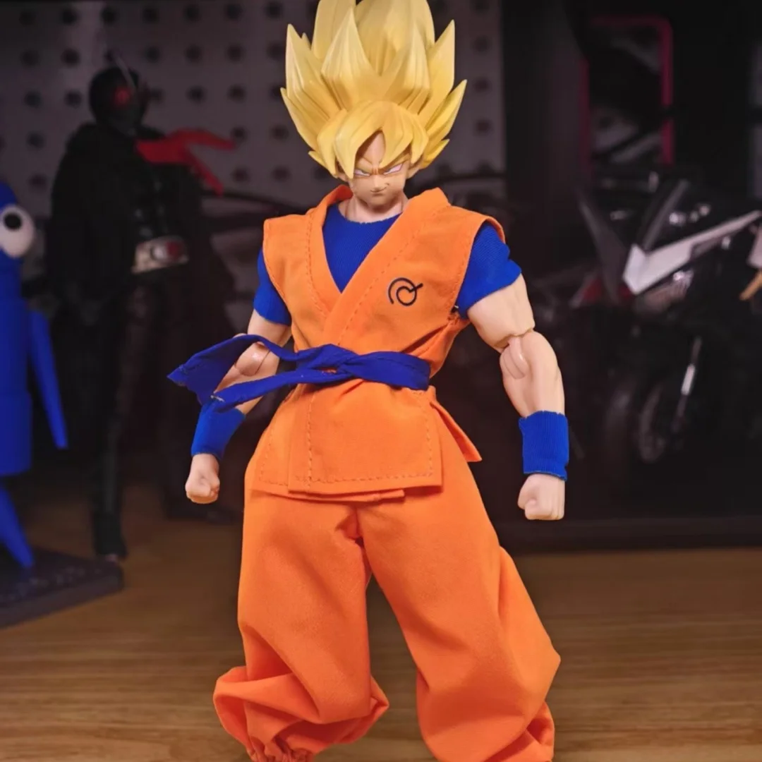 Dragon Ball Z Shf Anime Handmade Son Goku Practice Clothes Built In Iron Wire Is Suitable for 1/12 Toy Not including toys