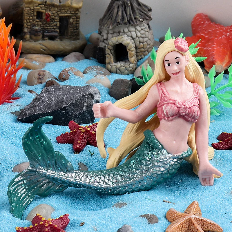 Oenux Beauty Fish Princess Mermaid Action Figures Model Elves Elf Pegasus Animal Figurines Doll Kid Toy Girl Gift Cake Toppers - Image 5