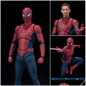 SHF Spider Man Web Slinger Spider Action Figure Collectible Model Toy With Interchangeable Head Sculpt & Web Effects Accessories