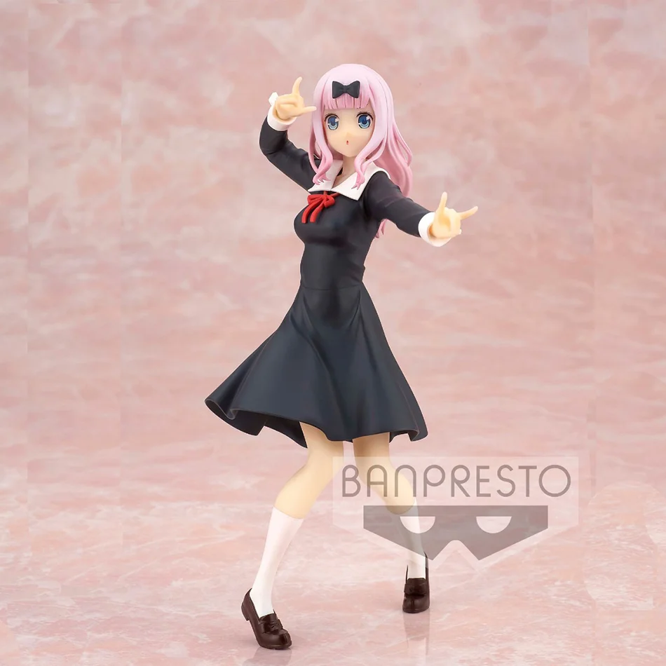 18CM Anime Game Figure Kaguya-sama Love Is War Fujiwara Chika Uniform Model Dolls Kawaii Girl Figure Japanese Dolls Decoration