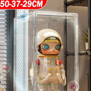 50-37-29cm Transparent Toy Organizer & Display Cabinet - Durable Storage Box for Helmets, Shoes, Books