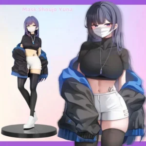 24cm Mask Shoujo Yuna Action Figures Illustration Manga Sexy Girl Pvc Statue Model Dolls Collectible Ornament Toys Gifts