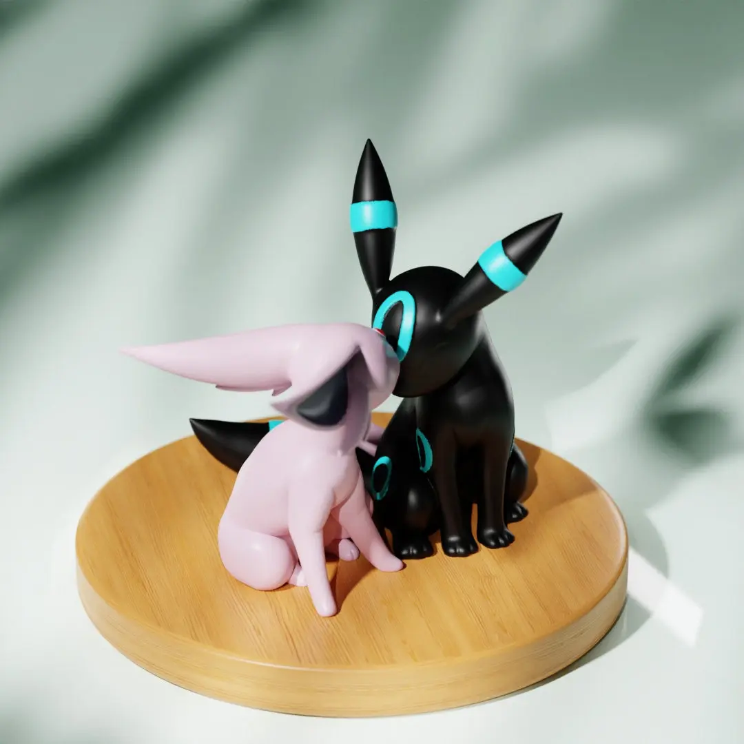 Genuine Espeon Umbreon Pet Elf Mini Anime Cartoon Cute Model Figures Desktop Ornament Collection Kids Toys Birthday Gifts