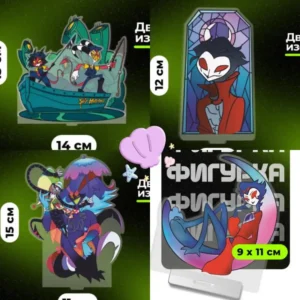 Acrylic Standee for Helluva Boss Asmodeus Fizzarolli Stolas Moxxie Millie Self-Made Anime Acrylic Standee Decoration Toy Gifts