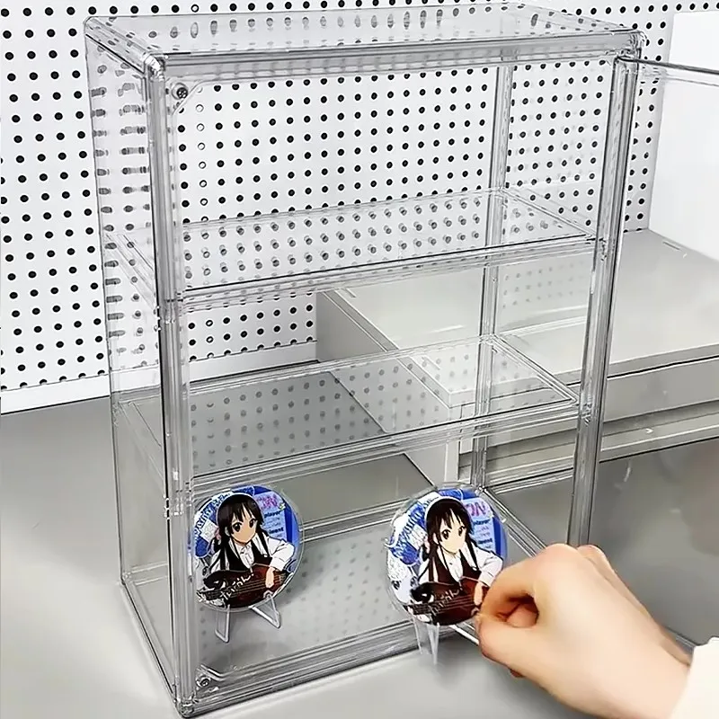Acrylic Figures Desktop Storage Box Organizer Doll Storage Display Clear Plastic Dustproof Large Capacity Figure Display Cabinet