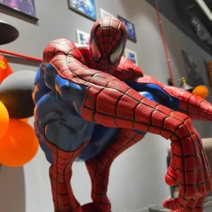 Spiderman Resin Statue Collectible Action Figure - Classic Red & Blue Design Unique Poseidon Theme Birthday Gift for Friends