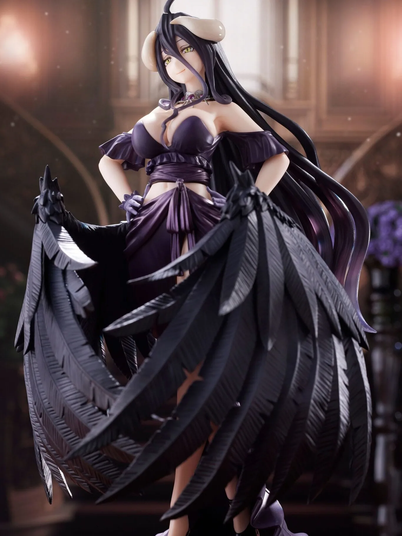 Judai 20cm Original Taito Artist MasterPiece AMP Overlord Albedo Black Dress PVC Action Figure Model Doll Toys