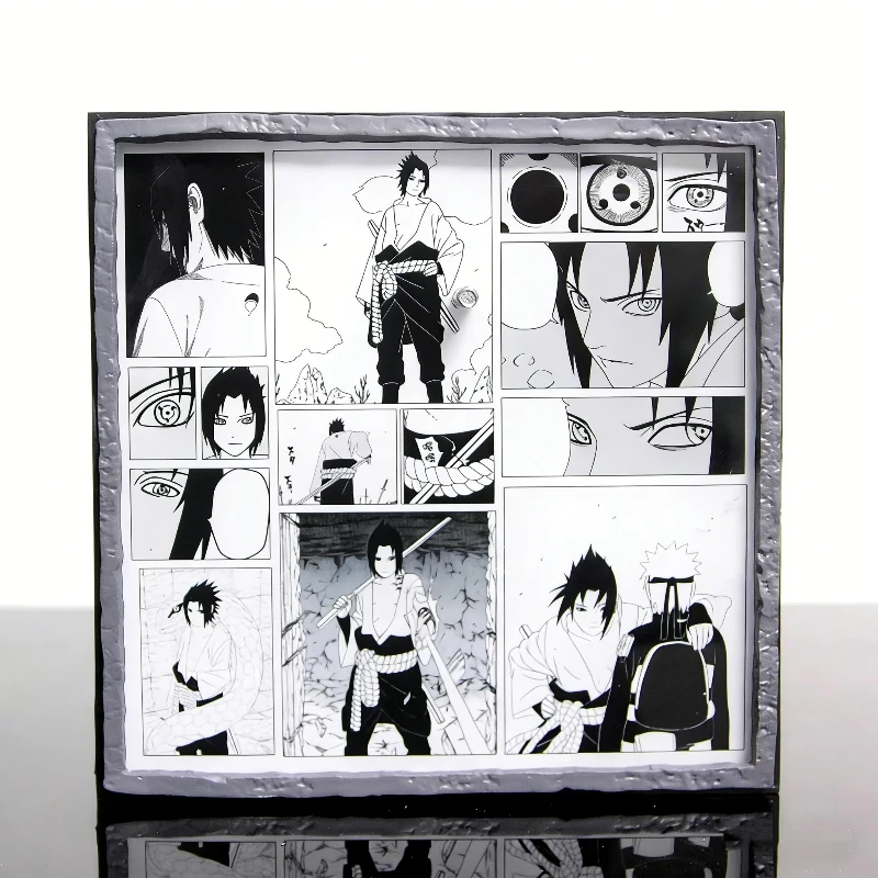 36cm Ninja Anime GK Uchiha Sasuke Rebirth 2.0 Two Headed Action Figure Light Up Base Collectible Model Statue Toy Ornament Gift - Image 6