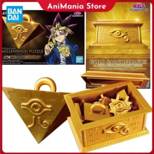 Original Genuine Duel Monsters Yu-Gi-Oh! Ultimagear UA Millennium Puzzle Gold Sarcophagus Bandai Anime Model Toys Action Figure