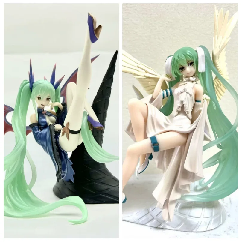 17cm Hatsune Miku Anime Figure Light And Dark Beautiful Angel Girl Action Figure PVC Collectible Model Doll Ornaments Toys Gifts - Image 3