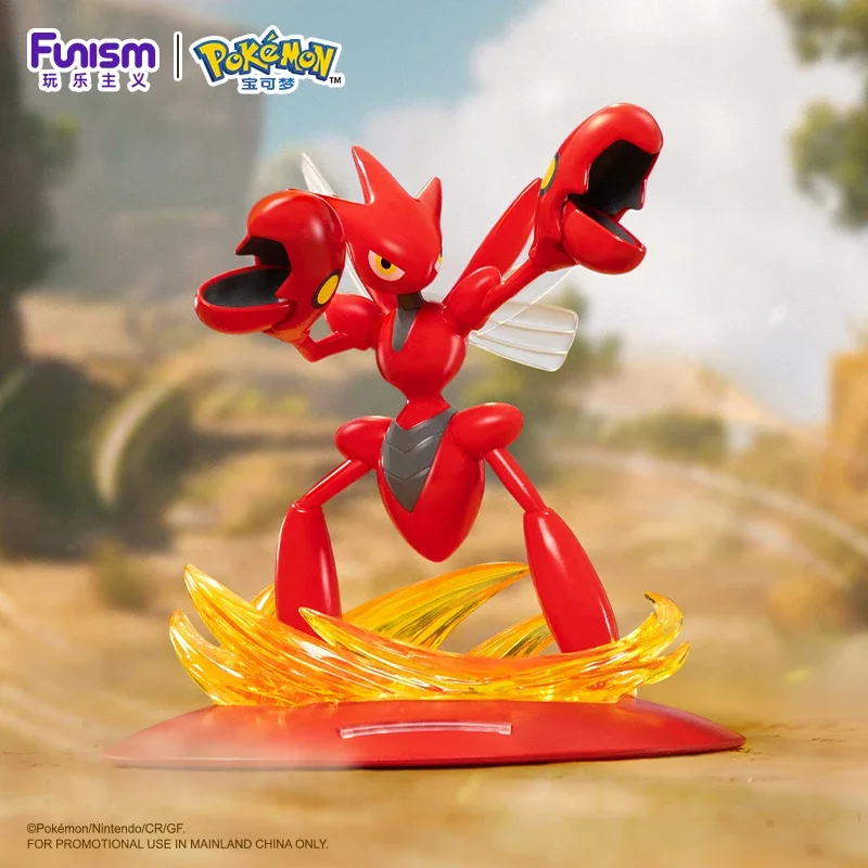 Original Pokemon Scizor & Scyther Action Figures, Exquisite Anime Model Collectible for Display Collection Gift