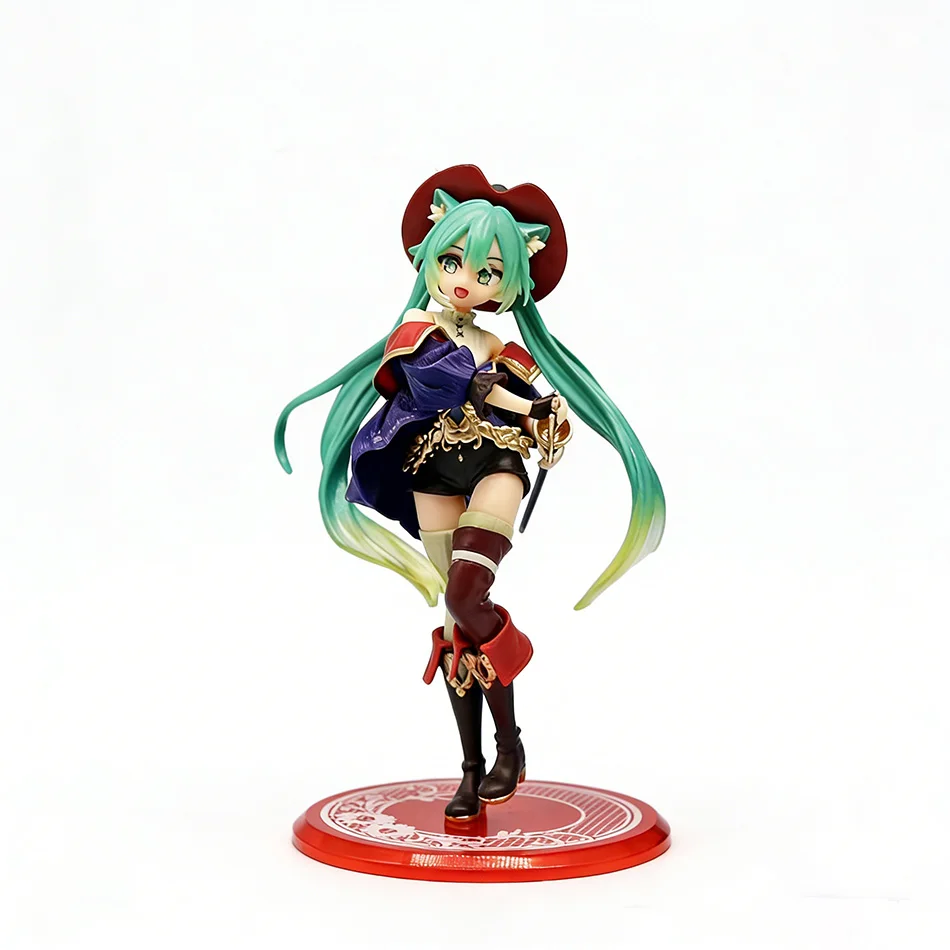 19cm Hatsune Miku Desktop Cute Action Figure Tale Wonderland Miku Puss in Boots Anime Figurine Kawaii Girl Model Toy Adorable - Image 7