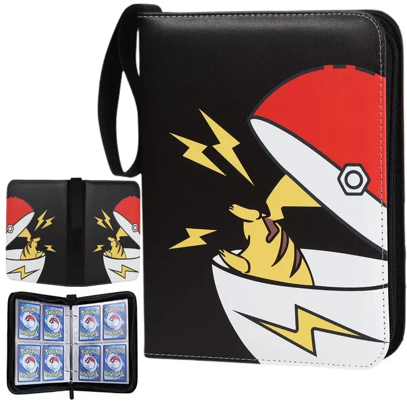 Stock Pokemon Card Binder 400 Pocket Anim Card Holder Album Trading Card Holder Protector Notebook Binder For Cards Collection