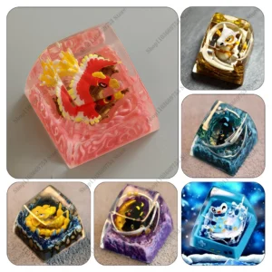 Pokemon Gengar Keycaps Rayquaza Cubone Personalized Customized Mechanical Keyboard Resin Keys Caps Collect Anime Keys Cute Gifts