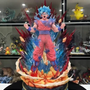 Dragon Ball Super Saiyan Blue Kaioken Goku Large 45cm Statue - Anime Collectible Model, Super Saiyan God SSB Action Figure
