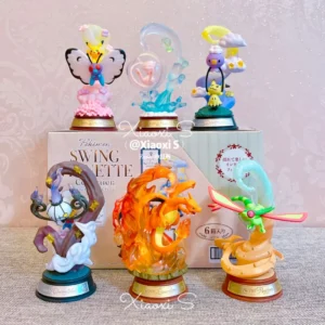 Genuine Re-Ment Pokemon Swinging Swing Collection 3 Pikachu Jirachi Greninja Anime Action Figure Model Decor Toys Birthday Gift