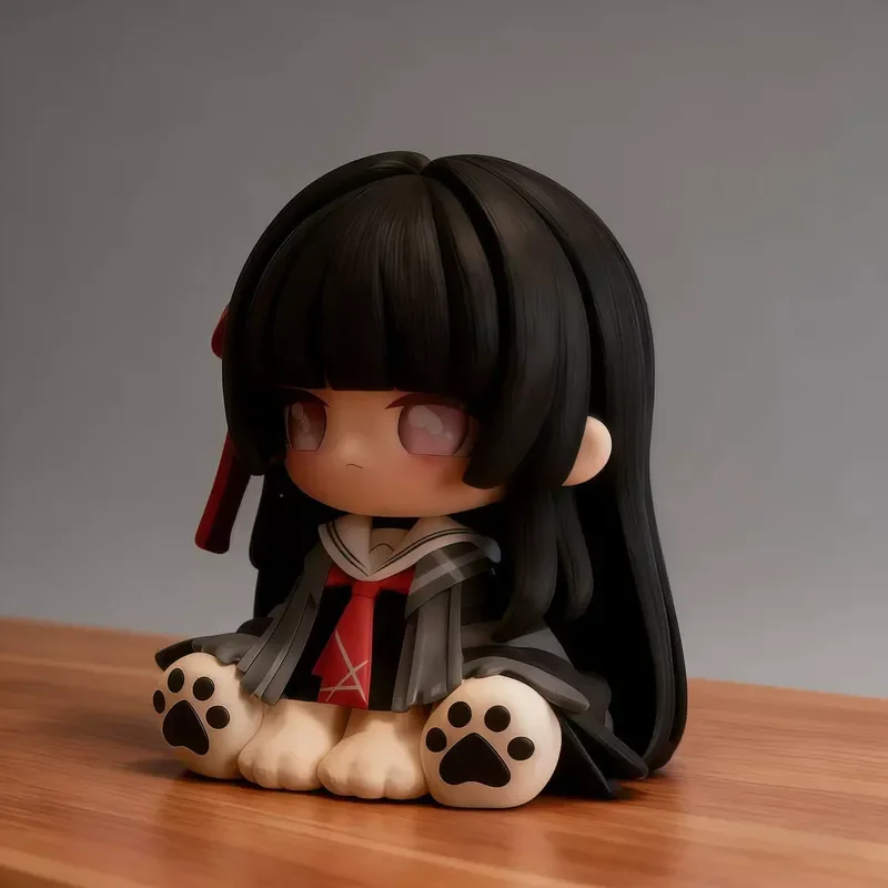 New Wuthering Waves Chisa Cute Version Sitting Pose Anime Figure Model Statue Collection Desktop Decoration Ornament Toy Gift