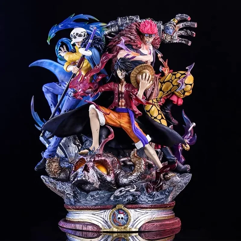 One Piece Anime Battle of Onigashima Action Figures – Supernova Three Captains Luffy Kid Law Collectible Models Gift Toy