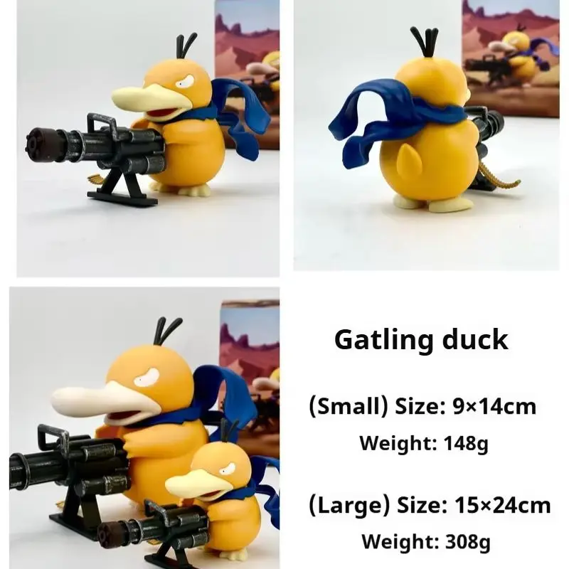 InStockAnime Gatling Psyduck Baby Car Model Play Yellow Duck Handmade Model Pet PokeMoen Ornament Children’S Toys Boyfriend Gift