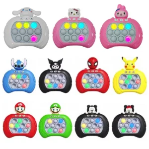BANDAI Quick Push Game Pop Up Fidget Bubble Electronic Pop it Pro GamePikachu Stitch Spider Man Light AntiStress For Toy Gift