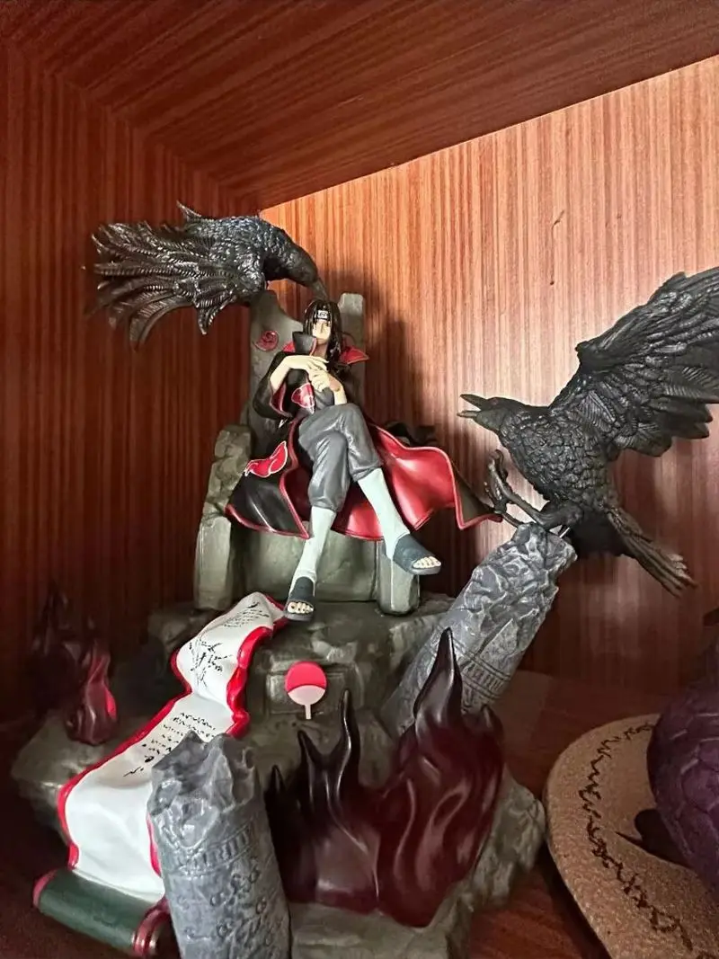 37cm Uchiha Itachi Gk Super Large Throne Anime Figure Action Comic Pvc Model Kids Toys Desktop Ornament Sasuke Festival Gifts