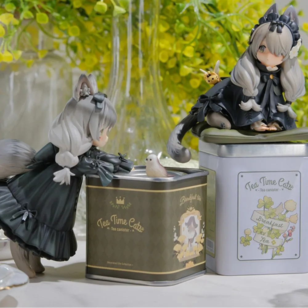 12cm Tea Party Cat Anime Figure Q Version Kawaii Tea Time Cats Tea Pot Cat Action Figure Collection Model Japanese Dolls Hobbies - Image 5