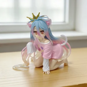 No Gifts PVC Game No Life Anime Figure Desktop Cute Cat Ear Shiro Action Figure Room Decorations Collection Model Doll Toy