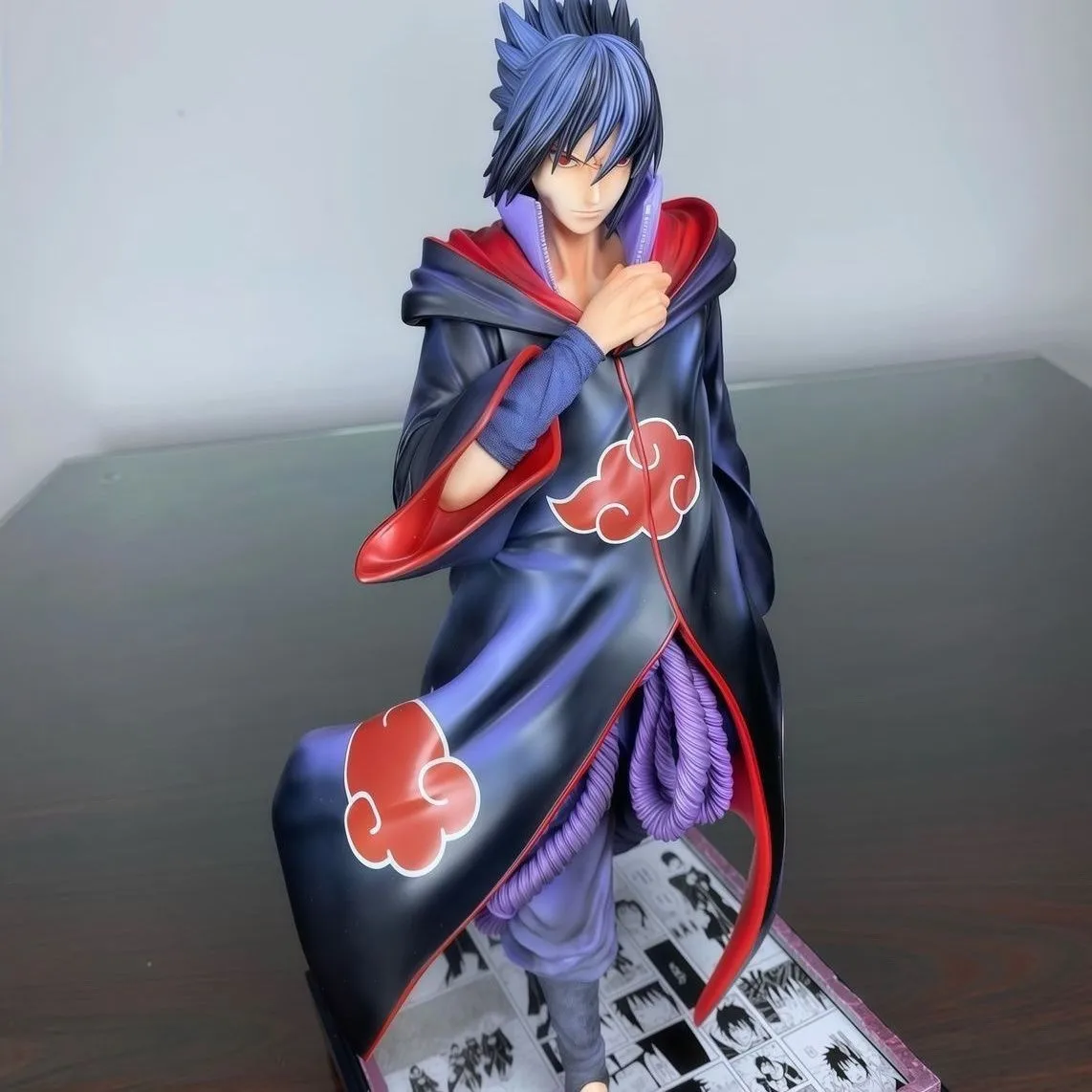 35cm Naruto Figure Uchiha Sasuke Action Figures Plug In Luminous Figurine Desk Decoration Doll Collection Statue Model Toys Gift