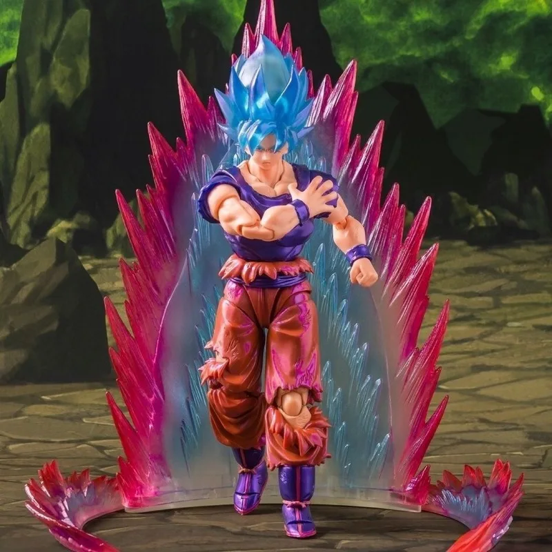 SHF Super Blue Wukong Battle Damage Form Dragon Ball Handmade Extreme Breakthrough Sparkle Soul Fighting Limited Edition Model
