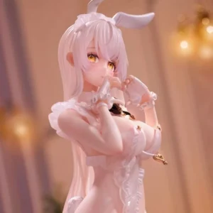 Lucille Bunny Girl Anime Figure Cute White Haired Maid Style Collectible Model Desktop Decoration For Anime Fans Display Statue