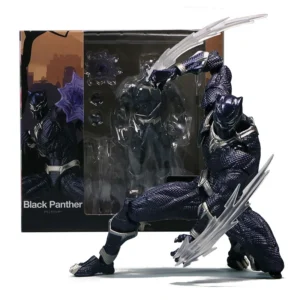 Revoltech Yamaguchi Figures Black Panther Action Figure Deadpool Venom Model King of Wakanda Black Panther T Challa Toys