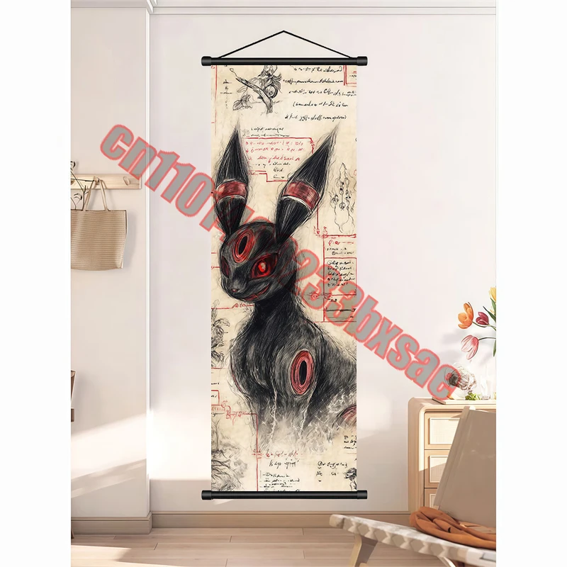 Printed Pokemon Poster Anime Wall Artwork Gengar Pictures Charizard Painting Canvas Pikachu Hanging Scrolls Home Room Decor